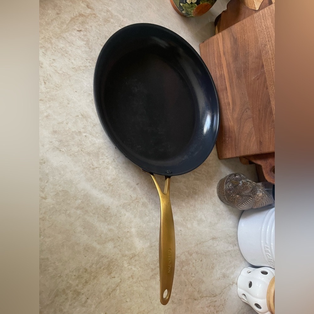 GreenPan Jewel midnite blue Non-Stick  Frying Pan with Gold Handle